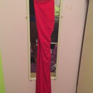 Large red prom dress